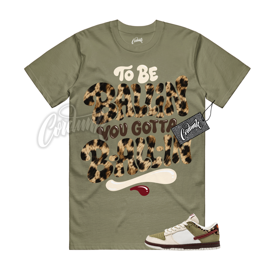 Nike Dunk Leopard Khaki Matching Shirt