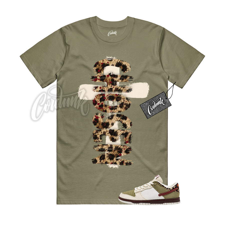 Nike Dunk Leopard Khaki Matching Shirt