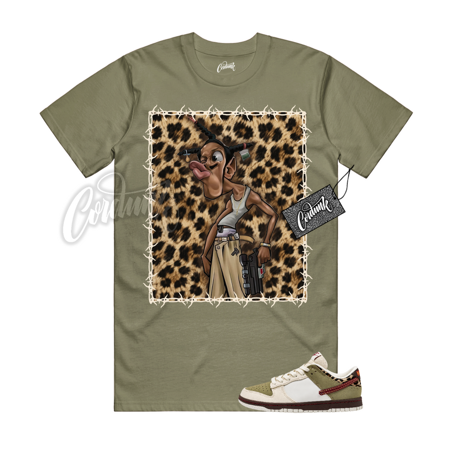 Nike Dunk Leopard Khaki Matching Shirt